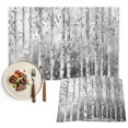 thumbnail image 1 of Grey Forest Placemats Set of 2, Modern Oil Painting Art Washable Wipeable Table Mats for Dining Tables, Indoor Outdoor Kitchen Place Mats for Holiday Party Table Decor, 1 of 9
