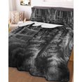 thumbnail image 1 of Grey Forest Queen Size Down Alternative Comforter, Lightweight Comforter Quilt Bedding Set with Pillow Shams Mysterious Primitive Forest Pine Tree All Seasons Bed Comforter Duvet Insert 90"x96", 1 of 7