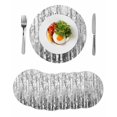 thumbnail image 1 of Grey Forest Round 13 Inch Placemats Set of 6, Modern Oil Painting Art HeatResistant Non Slip Place Mats for Dining Table, Wipeable Braided Kitchen Table Mats for Housewarming, 1 of 9