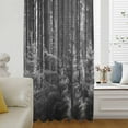 thumbnail image 1 of Grey Forest Semi Sheer Curtains Drapes for Living Room, Bedroom, French Doors Window 84 Inches Long, Mysterious Primitive Forest Pine Tree Rod Pocket Chiffon Curtain Drapery Voile Draperies Panel, 1 of 6