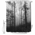 thumbnail image 1 of Grey Forest Shower Curtain, Waterproof Shower Curtains for Bathroom, Vintage Foggy Woods Tree Washable Fabric Bathtub Curtain Set Bath Decor with 12 Hooks 48"x72", 1 of 8