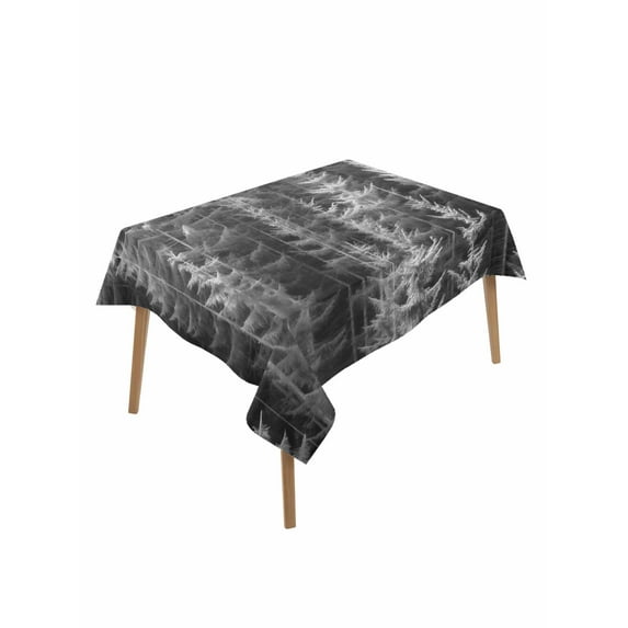 Grey Forest Table Cloth, Pine Tree Summer Botanical Modern Art Waterproof Tablecloth for Rectangle Tables, Reusable Washable Fabric Table Cover for Restaurant Kitchen Dining Tables 60"x84"
