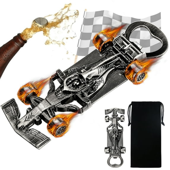 Grey Formula 1 Gifts, F1 Merchandise, Unique Beer Gift for Men, Newest F1 Car Bottle Opener with Gift Bag, Novelty Fathers Day Gift Birthday Gift for Him Dad Husband Boyfriend