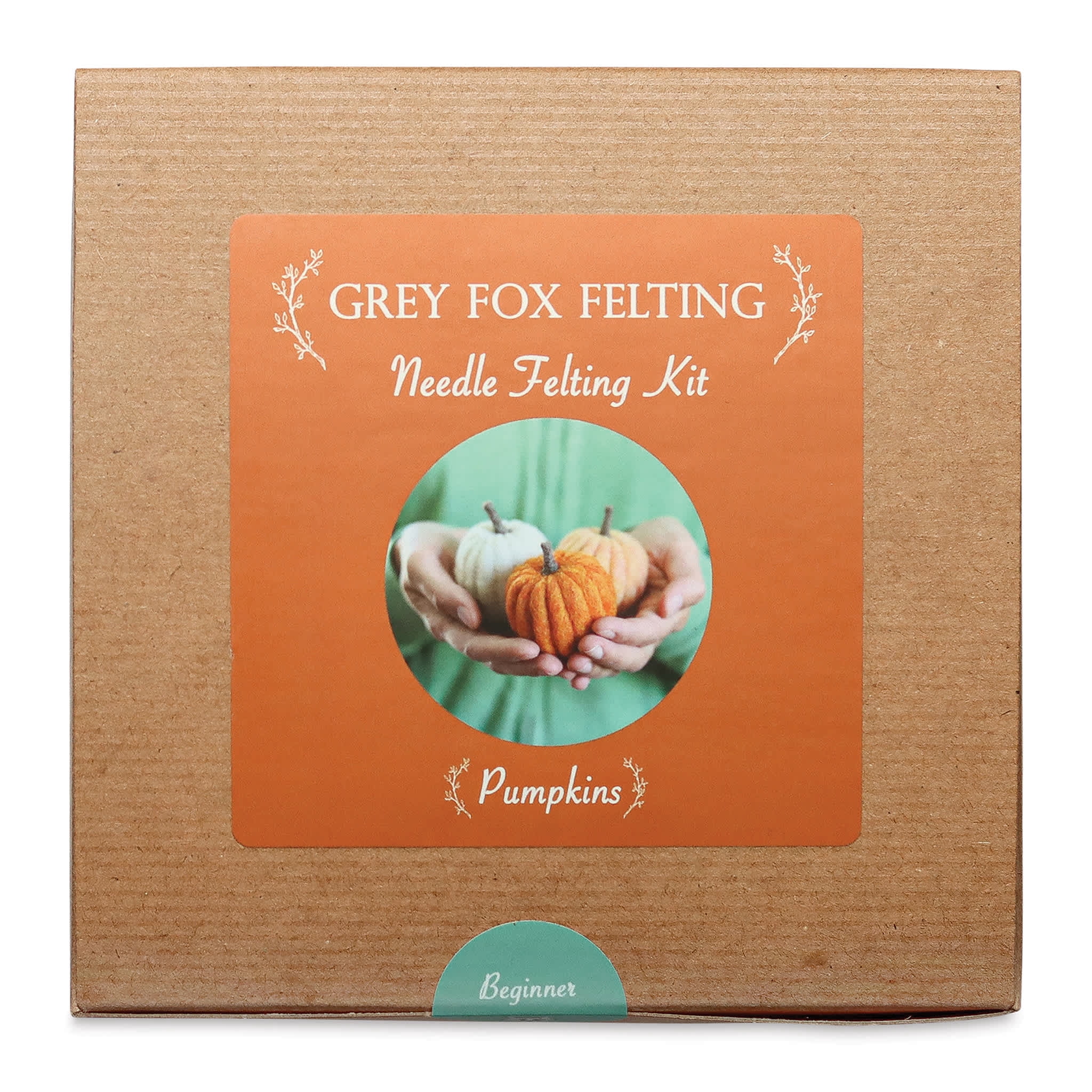 Grey Fox Felting Needle Felting Project Kit - Pumpkin