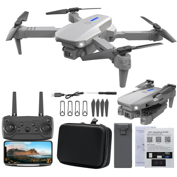 Grey Fpv Drone With 1080P Camera, Remote Control, Altitude Hold, Headless Mode And Speed Adjustment For Beginners And Kids, Foldable Drone Toy, 9.84X9.84In Unfolded, 0.62Lb