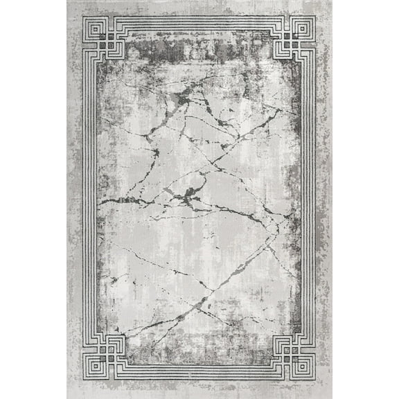 Grey Framed Area Rugs for Living Room Washable Rugs Boho Moroccan Area Rug Soft Neutral Geometric Bohemian Carpet Distressed Indoor Rug for Bedroom Dining Room Office Foldable Nonslip Rug