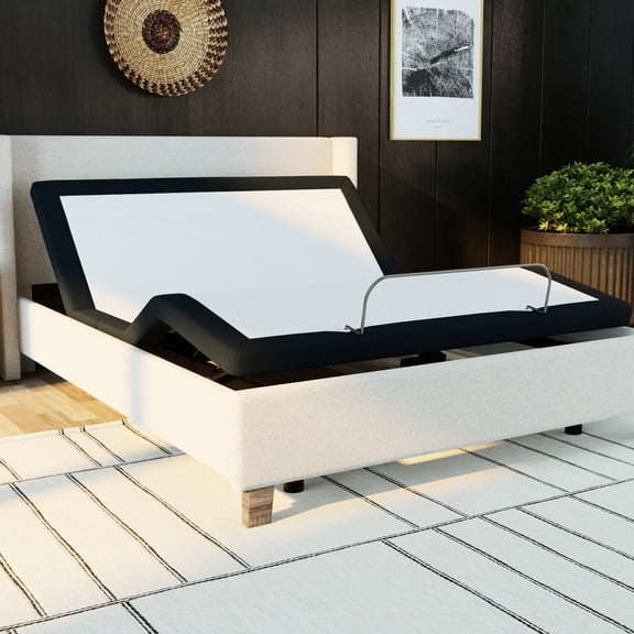 Grey Full Bed With Adjustable Metal Zero Base, Wireless Remote For Optimal Positioning Satisfaction Size Featuring Metal, Grey, Comfortable Use