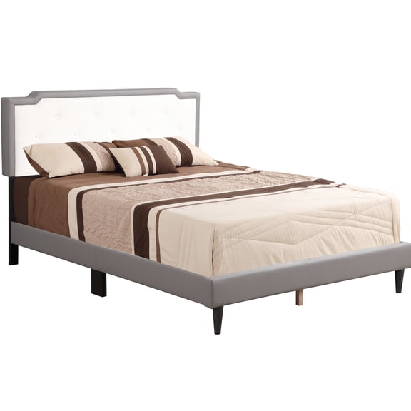 Grey Full Bed With Foam Filler - Comfortable & Finish 82.66 In. Length For Space