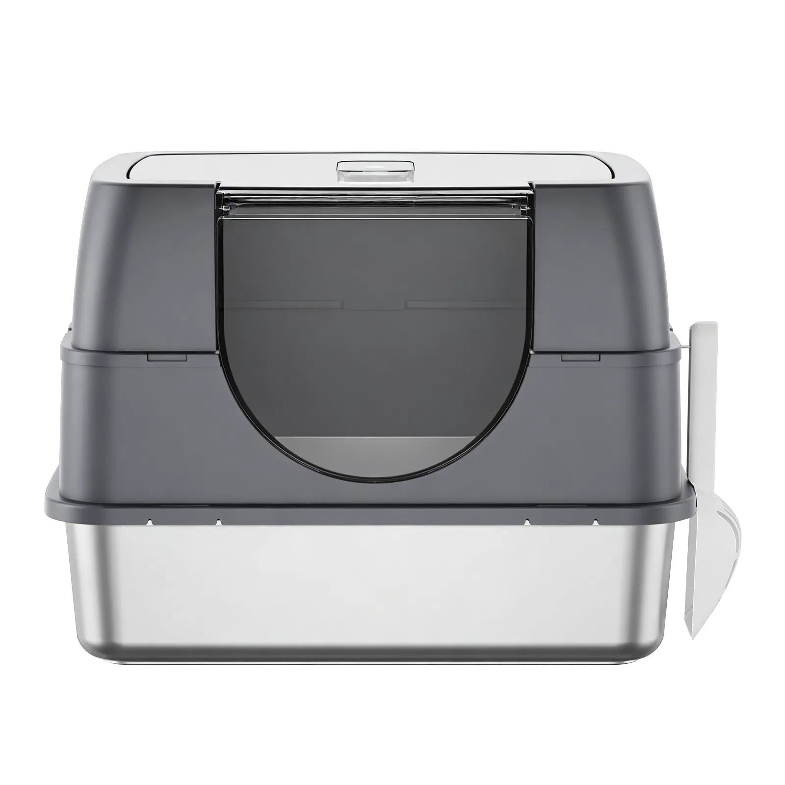 Grey Galaxy Fully Enclosed Cat Litter Box, Odor-Sealed & Anti-Splashing Design with Flip-Top Lid for Easy Cleaning