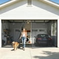 thumbnail image 1 of Grey Garage Door Screen for 1 Car 9x7FT, Magnetic Screen Doors with Retractable Fiberglass Mesh and Heavy Duty Weighted Bottom, Easy Assembly & Pass, Hands Free Screen Door for Entry Door, 1 of 7