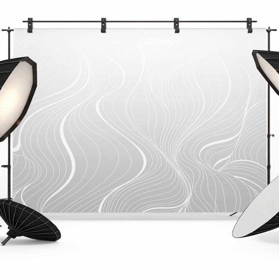Grey Geometric Backdrop for Photoshoot,Photography Photo Studio Background Wall Backdrop,Modern White Stripe Abstract Distortion Art Back Drop Banner Panel for Portraits Wedding Live Streaming 7x5Ft