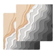 thumbnail image 1 of Grey Geometric Beach Kitchen Dish Towels for Drying Dishes Set of 2, Ombre Waves Moire Abstract Art Waffle Weave Microfiber Hand Tea Bathroom Towels Quick Dry & Absorbent Towel 12x12, 1 of 7