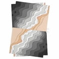 thumbnail image 1 of Grey Geometric Beach Kitchen Towels Set of 2, Water Absorbent Dish Towel, Ombre Waves Moire Abstract Art Decorative Hand Towels - Quick Drying Cloth for Cooking Baking, 18x28 Inch, 1 of 8