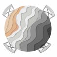 thumbnail image 1 of Grey Geometric Beach Round Tablecloth for 36-44 Inch Tables,Fitted Table Cover with Elastic Edge,Ombre Waves Moire Abstract Art Waterproof Outdoor Table Cloth Protector for Patio Garden Dinner Picnic, 1 of 9