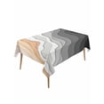 thumbnail image 1 of Grey Geometric Beach Table Cloth, Ombre Waves Moire Abstract Art Waterproof Tablecloth for Rectangle Tables, Reusable Washable Fabric Table Cover for Restaurant Kitchen Dining Tables 60"x120", 1 of 6
