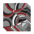 thumbnail image 1 of Grey Geometric Cloth Napkins, Modern Abstract Black White Red Striped Washable and Reusable Dinner Napkins Set of 4, Table Napkin for Kitchen Party Birthday Wedding Hotel Housewarming 20"x20", 1 of 8