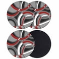thumbnail image 1 of Grey Geometric Coasters Set of 4, Absorbent Coasters for Drinks, Modern Abstract Black White Red Striped Coaster for Desk Coffee Table Protection, Home Decor House Warming Gifts 4", 1 of 8