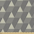 thumbnail image 1 of Ambesonne Grey Geometric Fabric by the Yard Upholstery, Triangular Stripes, 1 Yard, Grey Cream, 1 of 4