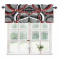 thumbnail image 1 of Grey Geometric Kitchen Valances for Windows 42x12 Inch Kitchen Curtains Valances Rod Pocket Modern Abstract Black White Red Striped Bathroom Window Valances for Window Treatment Decor, 1 of 6
