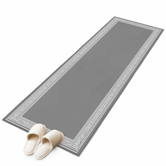 Grey Geometric Large Area Rugs for Bedroom Living Room, Soft Non Slip Carpet Bedside Rug, Bohemia Tribal Farm Tribal Patterned Rectangular Floor Cover Kitchen Accent Rug 2'x6' for Dining Room/Office