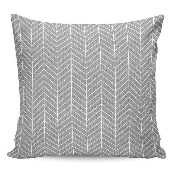 Grey Geometric Pillow Covers 18x18 Inch Decorative Throw Pillow Cover, Modern Pure Color Abstract Striped Sofa Pillowcases Accent Cushion Case Home Decor Bedroom Living Room