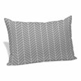 thumbnail image 1 of Grey Geometric Pillow Covers, Linen Long Throw Pillow Case, Modern Pure Color Abstract Striped Holiday Pillow Protector Decorative Cushion Cover for Living Room/Bedroom 12" x 20", 1 of 8