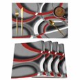 thumbnail image 1 of Grey Geometric Placemats Set of 6, Modern Abstract Black White Red Striped Placemats for Dining Table, Place Mats for Kitchen Tabletop, Waterproof Wipeable Dining Table Mats Set, 1 of 9