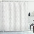 thumbnail image 1 of Grey Geometric Shower Curtain, Optical Illusion Pattern with Striped Cubes or Hexagonal Shapes, Fabric Bathroom Set with Hooks, 69W X 70L Inches, Pale Grey and White, by Ambesonne, 1 of 3