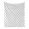 thumbnail image 1 of Grey Geometric Soft Flannel Fleece Throw Blanket, Simple Mosaic Tiling Checkered Pattern with Stripes and Squares, Cozy Plush for Indoor and Outdoor Use, 50" x 70", Pale Grey and White, by Ambesonne, 1 of 5