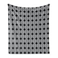 thumbnail image 1 of Grey Geometric Soft Flannel Fleece Throw Blanket, Vertical Stripes with Squares Grid Design on a Grey Backdrop, Cozy Plush for Indoor and Outdoor Use, 60" x 80", Charcoal Grey Pale Grey, by Ambesonne, 1 of 5