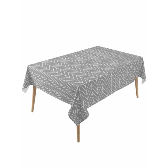 Grey Geometric Table Cloth, Waterproof Tablecloth for Rectangle Tables, Modern Pure Color Abstract Striped Reusable Washable Fabric Table Cover for Restaurant Kitchen Dining Tables 60"x120"