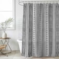 thumbnail image 1 of Grey Geometric Waterproof Fabric Shower Curtain,Modern Abstract Art Vintage Boho Waterproof Fabric Shower Curtain for Bathroom Curtains Bathtubs Hotel Shower Curtains with 12 Hooks Extra Long 72x84, 1 of 8