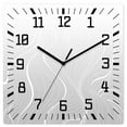 thumbnail image 1 of Grey Geometric Wooden Wall Clock Silent Non Ticking, Modern White Stripe Abstract Distortion Art Square Wall Clocks Battery Operated, Decor Clock for Home Office, Living Room, Kitchen, 10 Inch, 1 of 9