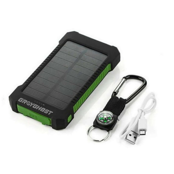 Grey Ghost GearDual-USB Waterproof Solar Power Bank Portable Battery Charger