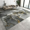 thumbnail image 1 of Grey Gold Marble Area Rugs, Abstract Modern Washable Rug, Soft Non-Slip Durable Low Pile Carpet for Living Room Bedroom Office Kitchen Entryway Hallway 3'x5', 1 of 6