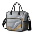 thumbnail image 1 of Grey and Gold Marble Pattern Insulated Leakproof Lunch Box for Women, Large Lunch Bag for Tween Teen Adult, Loncheras Para Mujer for Work Beach Travel Picnic Camping, 1 of 6