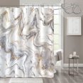 thumbnail image 1 of Grey Gold Marble Shower Curtain, Abstract Neutral Shower Curtain for Bathroom Decor, Modern Luxury Art Waterproof Fabric Shower Curtain Set with Hooks, Unique Bath Accessories, 72 x 72, 1 of 6