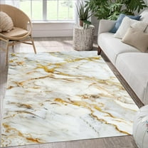 Grey Gold Modern Abstract Marble Textured Rug for Livingroom Bedroom Diningroom Fluffy Wool Soft Washable Art Deco Indoor Floor Carpet Unique Aesthetic Home Office Guestroom Dorm Rug 2'x3'