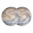 thumbnail image 1 of Grey Golden Round 13 Inch Placemats Set of 2, Modern Oil Painting Abstract HeatResistant Non Slip Place Mats for Dining Table, Wipeable Braided Kitchen Table Mats for Housewarming, 1 of 9