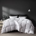 thumbnail image 1 of Grey Goose Feather Down Comforter Queen Size, Premium All Season Duvet Insert, 750+ Fill Power 1200TC Cotton Blend Fabric Hotel Style Comforter, 42 Oz Lightweight (90x90, Dark Grey), 1 of 9