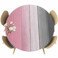 thumbnail image 1 of Grey Gradient Farm Wood Board Fitted Round Tablecloths Table Covers 45"-54",Waterproof Table Cloth for Kitchen Holiday Party Tables Decor, 1 of 9