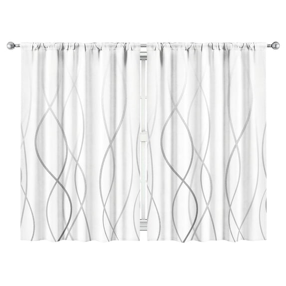Grey Gradient Line Curtains-blackout Curtains Bedroom Decor Living Room Darkening Grommet Window Drapes 2 Panels Set 52"x 84"