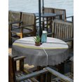 Grey Gradient Texture Marble Pattern Outdoor Tablecloth with Umbrella