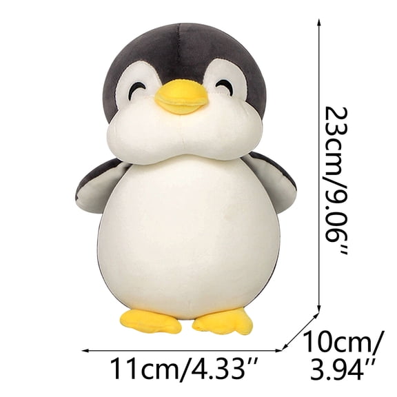 Grey Gray Cute Penguin Plush Doll Soft Stuffed Animal Toy For Kids Girls Bedroom Decoration