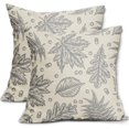 thumbnail image 1 of Grey Gray Fall Pillow Covers 16x16 Set of 2 Cream Maple Leaf Print Autumn Colored Harvest Decorative Outdoor Pillowcases Farmhouse Seasonal Throw Cushion Case Decor for Home Couch Sofa Bed, 1 of 6