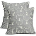 thumbnail image 1 of Grey Gray Fall Pumpkin Pillow Covers 18x18 Set of 2 Autumn Themed Thanksgiving Cream Print Decorative Throw Pillows Outdoor PillowCase Farmhouse Linen Cushion Case Decor for Home Sofa Couch Bed, 1 of 6