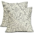 thumbnail image 1 of Grey Gray Floral Pillow Covers 18x18 Set of 2 Botanical Print Vintage Spring Flower Plant Cream Decorative Throw Pillow Cases Outdoor Farmhouse Cushion Covers Decor for Sofa Couch Bed, 1 of 6