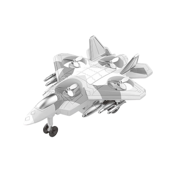 Grey Gray Inertia Fighter Jet Toy 360 Degree Rotating Sliding Simulation Aircraft For Kids