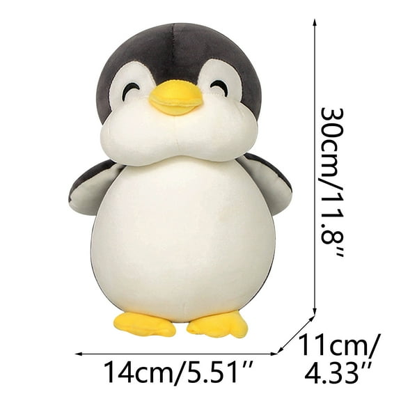 Grey Gray Large Cute Penguin Plush Doll Soft Stuffed Animal Toy For Kids Girls Bedroom Decoration