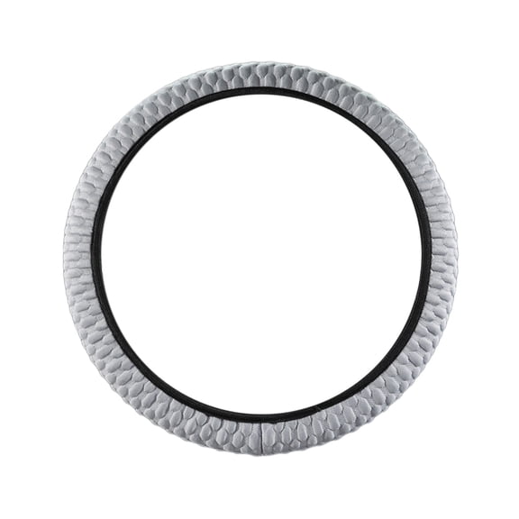 Grey Gray Leather Auto Steering Wheel Cover With Non-Slip Surface And Easy Installation